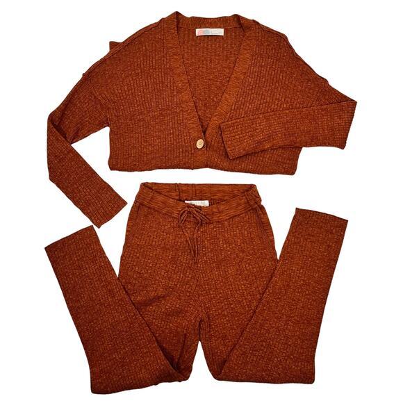 Free People Beach Womens Maiya Sweater SET Small Petrichor Cardigan & Pants Boho - Picture 1 of 13